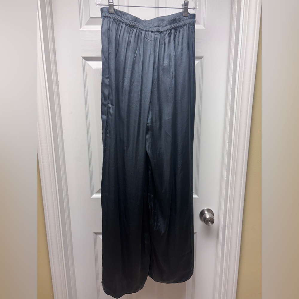 Noctur Flowy Navy/Black Wide Leg Pants | Women’s M - Picture 9 of 10